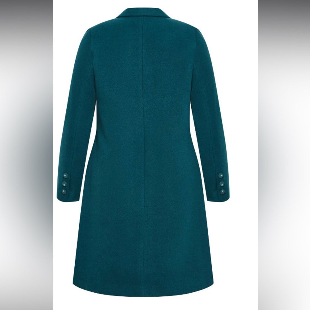 NWT City Chic Effortless Chic Coat in Emerald Green - Picture 3 of 4